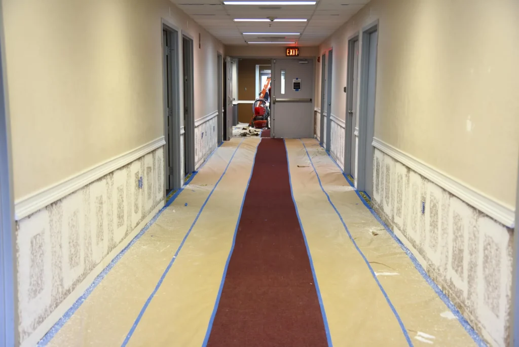 hallway following building upgrade requirements
