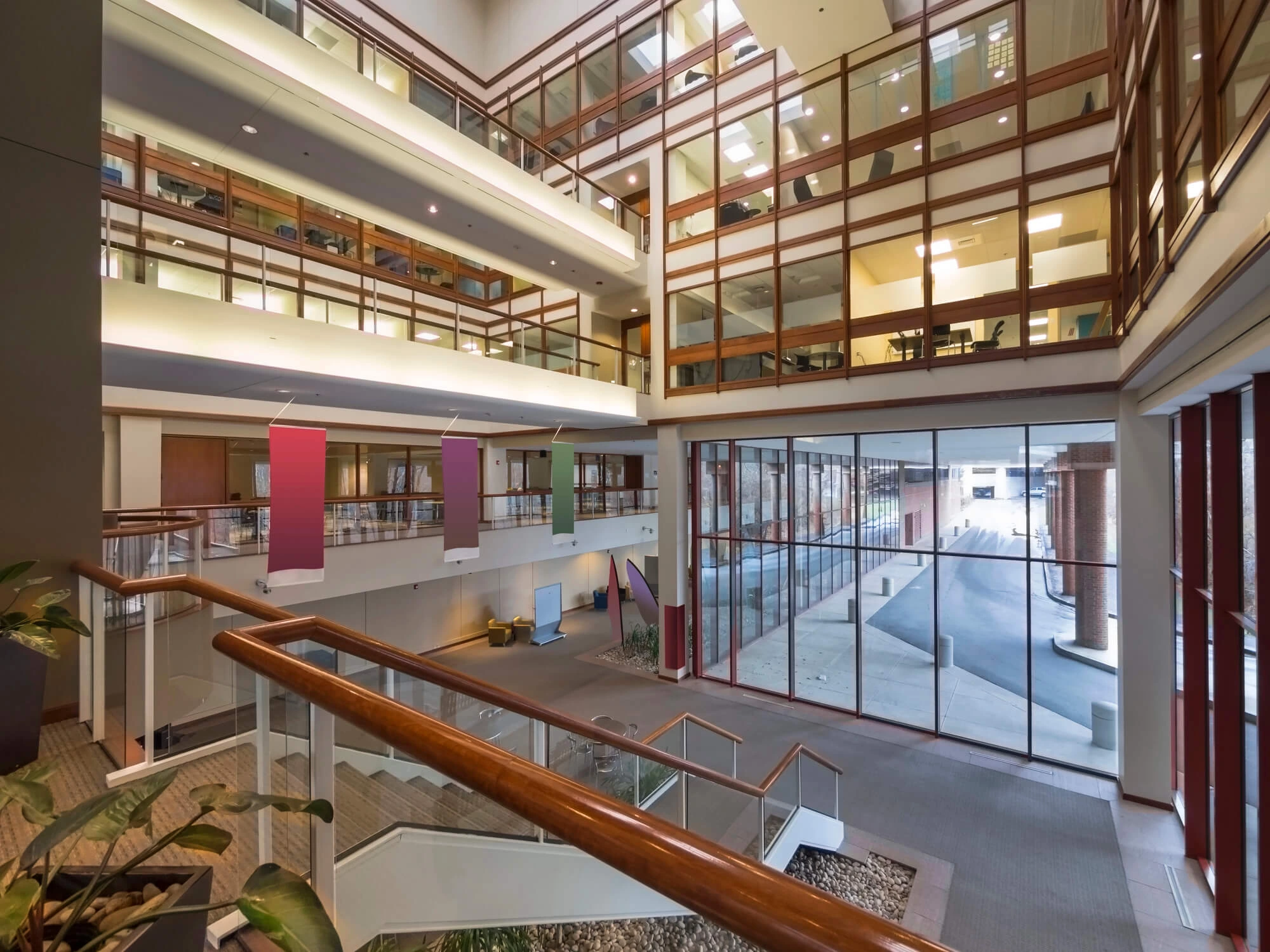 inside of building with multifamily roofing