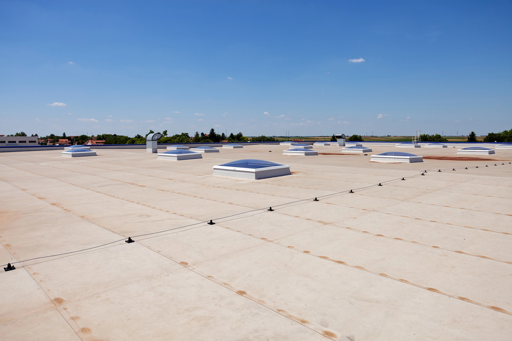 TPO commercial roof of building